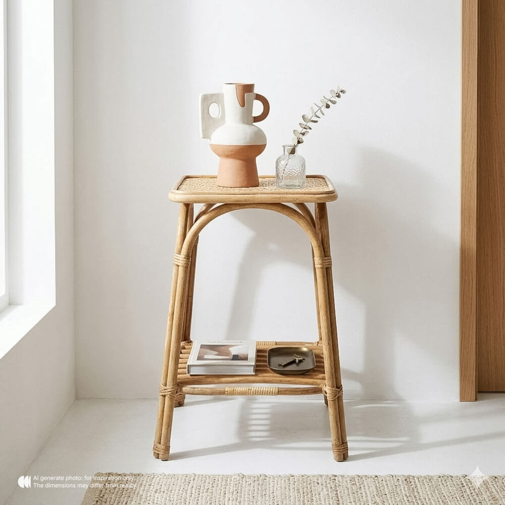 โต๊ะข้าง หวายแท้ PISAMAI รุ่น ALTO SIDE TABLE ทรง MINIMAL ขนาด 40*40*70 ซม. สีธรรมชาติ_9